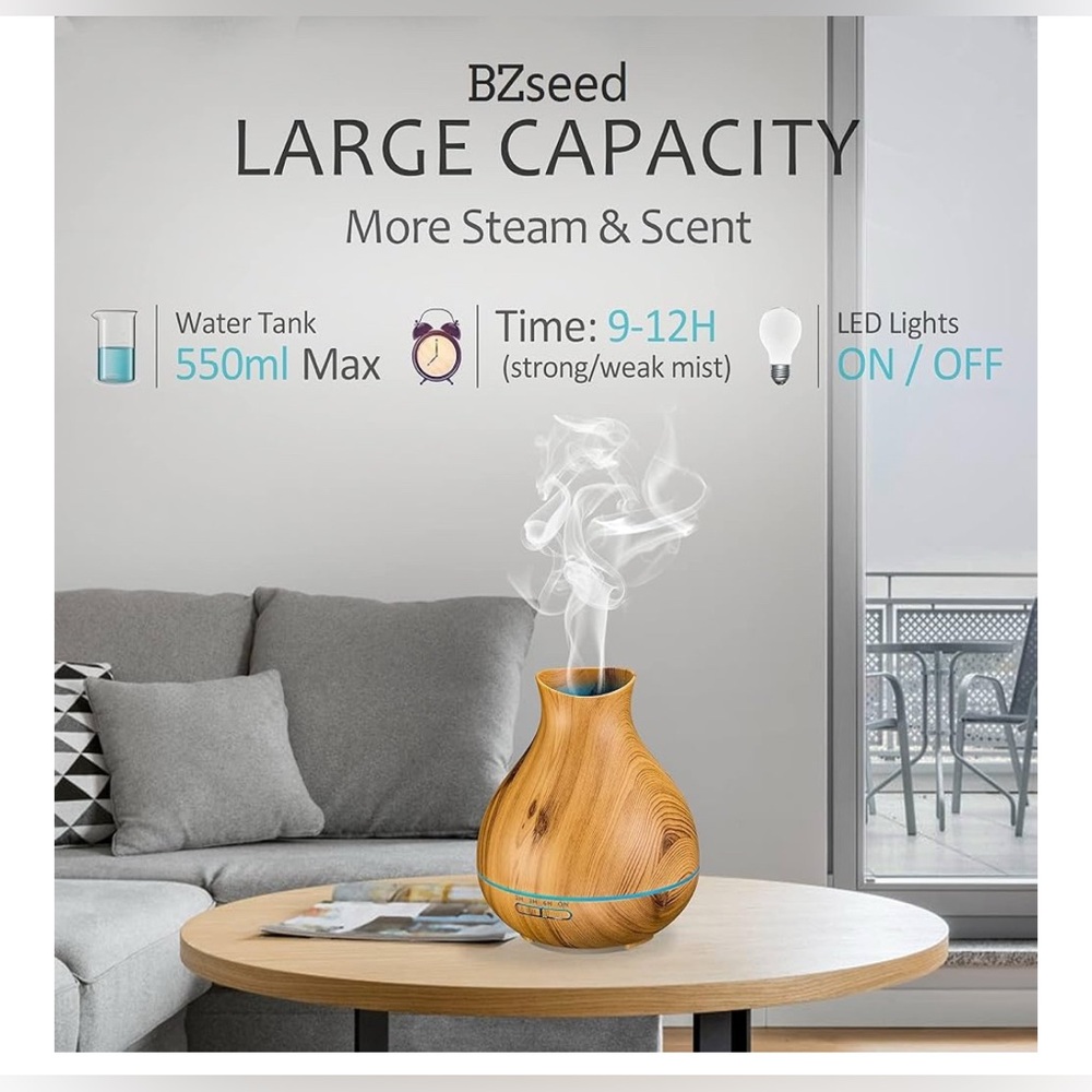 Essential Oil Diffuser Large Capacity with LED lights - Picture 4 of 5